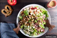 Fall Harvest Salad with Crunchy Pretzel Croutons