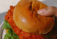 Buffalo-Style Vegetarian Burger with Oyster Mushrooms