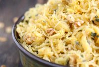 Microwave Spaghetti Squash with Sage Browned Butter and Walnuts