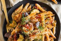 Ratatouille Pasta Recipe with Zucchini, Eggplant and Tomatoes