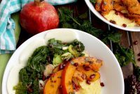 Roasted Pumpkin and Kale on Creamy Polenta