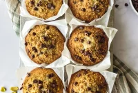 Moist Chocolate Chip Pistachio Muffins Recipe