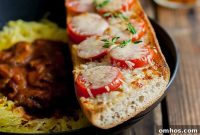 Spaghetti Squash Marinara with Chili Oil Tomato Garlic Bread