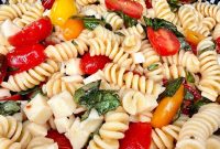 5-Ingredient Caprese Pasta Salad with Tomato, Mozzarella & Basil