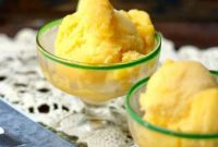 Refreshing Homemade Ginger Peach Sorbet