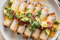 Crispy Baked Chicken and Black Bean Taquitos