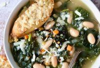Hearty White Bean and Kale Soup with Parmesan Toast Recipe