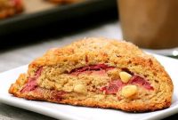 Roasted Rhubarb and White Chocolate Scones Recipe