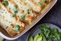 Cheesy Hatch Green Chile Chicken Enchiladas