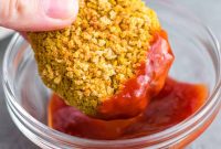 Crispy Vegan Chickpea Nuggets with Lemon Tahini Dip