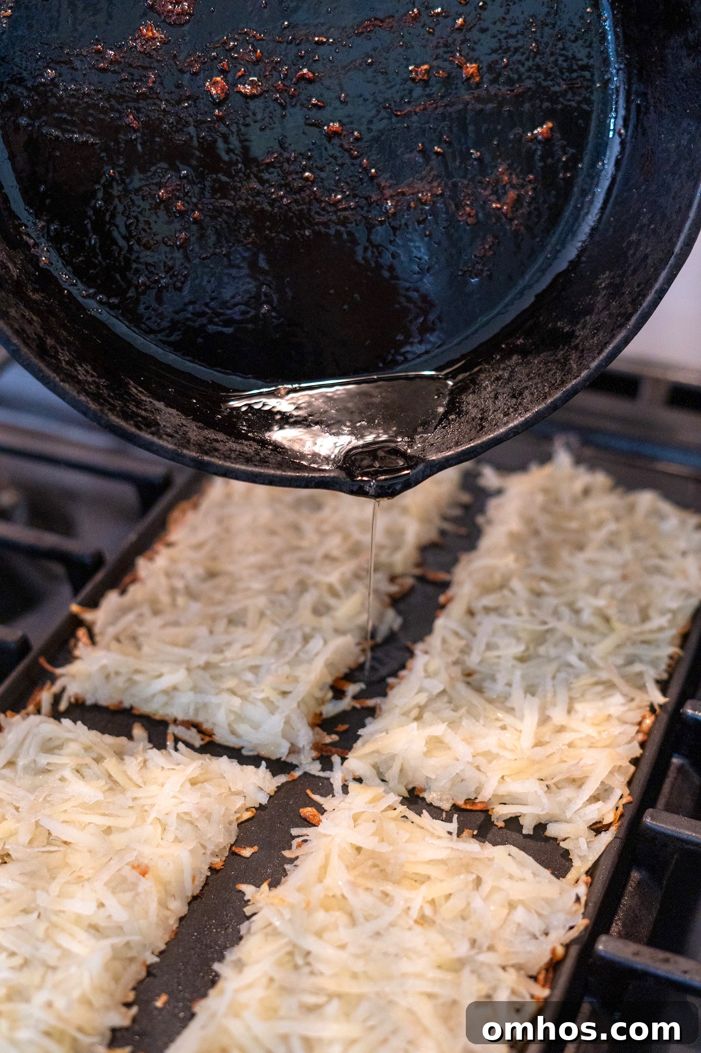 Homemade Crispy Hash Browns Recipe 10 Adding bacon fat to hash browns