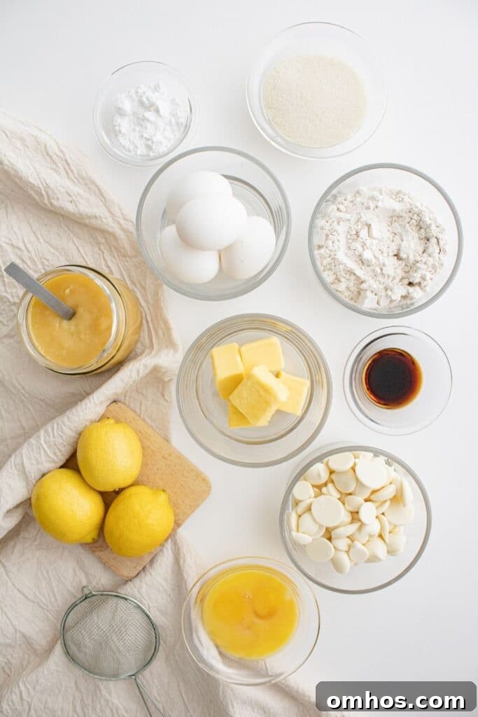 Molten Lemon Lava Cake Recipe 2 ingredients for a lemon lava cake on white table