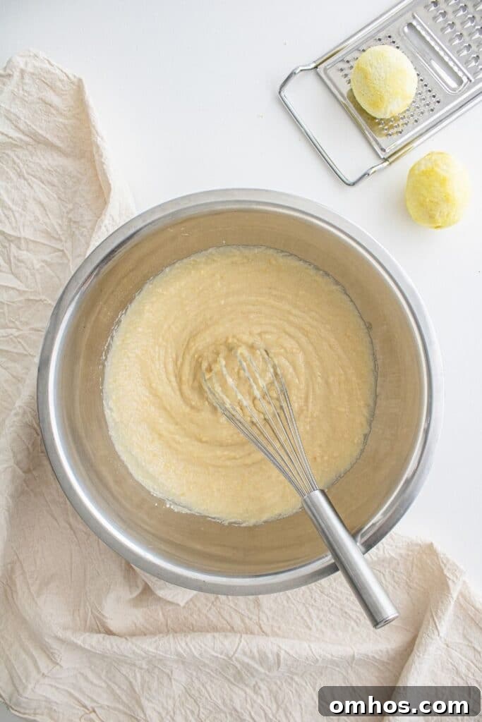 Molten Lemon Lava Cake Recipe 4 lava cake batter in metal bowl