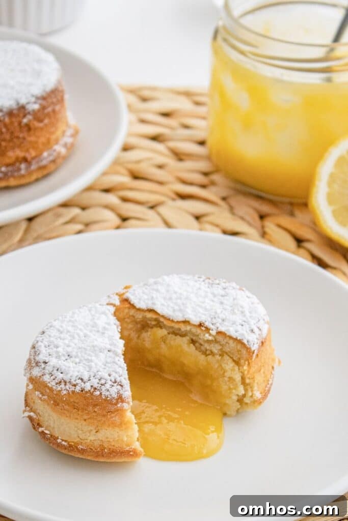 Molten Lemon Lava Cake Recipe 6 cut open lemon lava cake