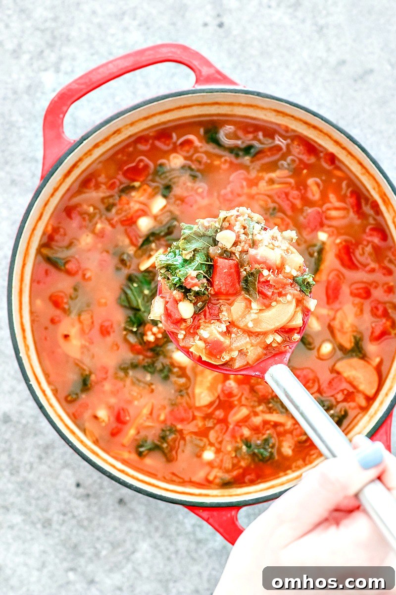 Bowl of Southwestern Kale and White Bean Soup