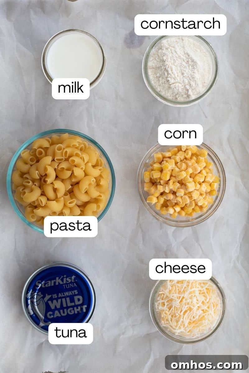 Creamy 30 Minute Tuna and Sweetcorn Pasta Bake Recipe 3 ingredients for tuna and sweetcorn pasta bake