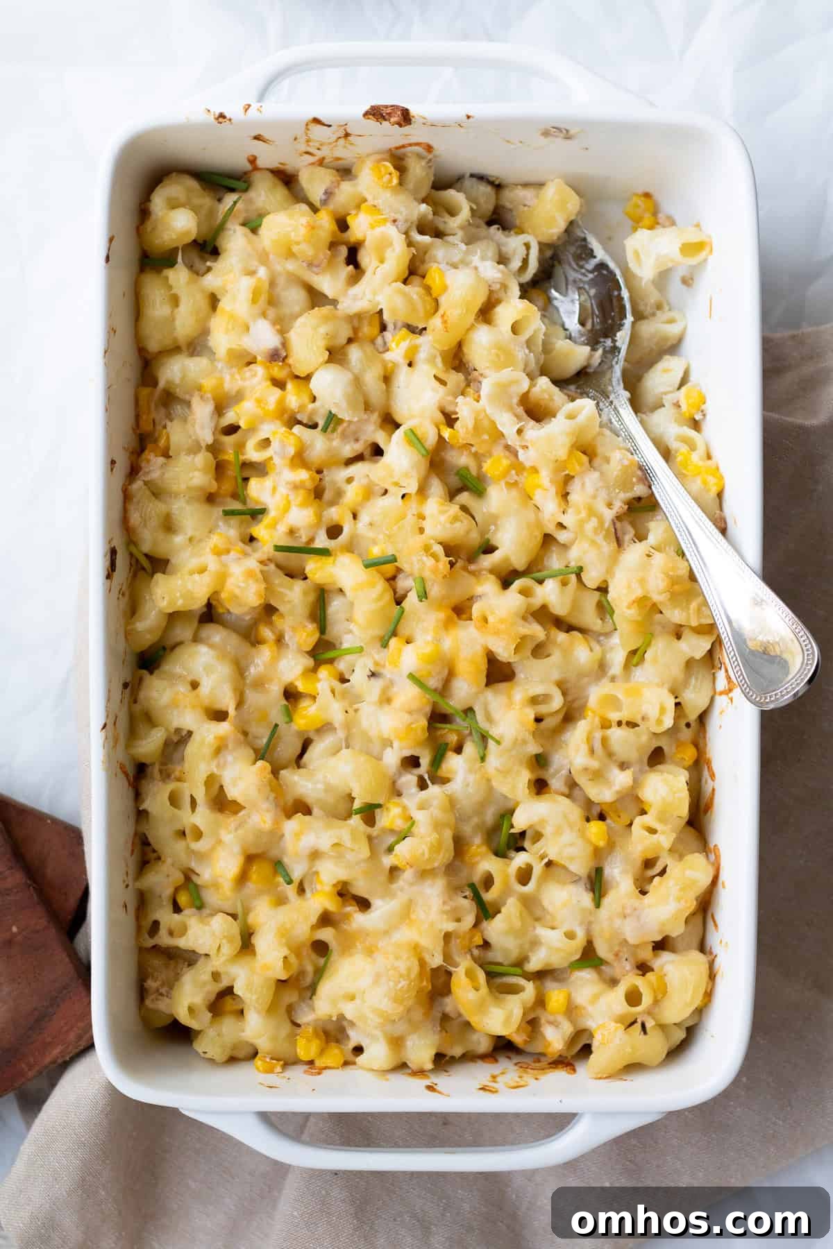 Creamy 30 Minute Tuna and Sweetcorn Pasta Bake Recipe 7 baked tuna sweetcorn pasta in a casserole dish