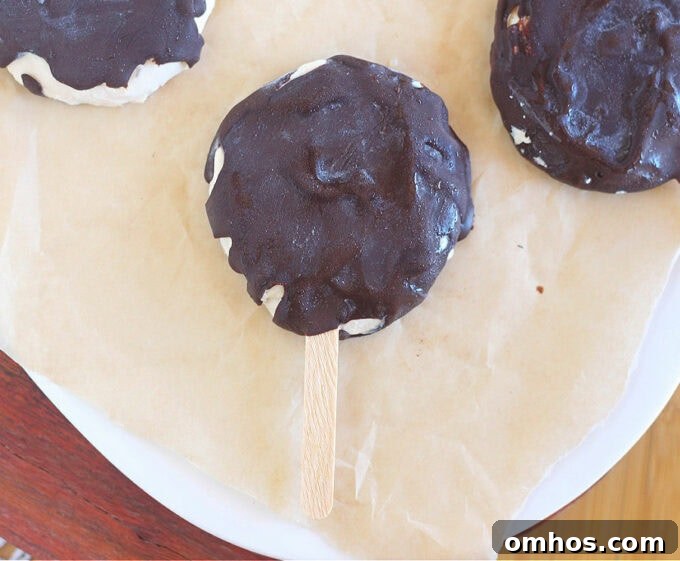 Top down view of a homemade Dilly bar.