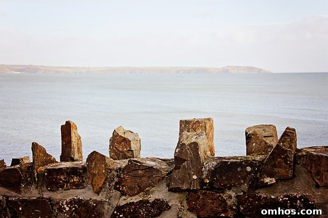 Coastal path with hedgerows and ocean view