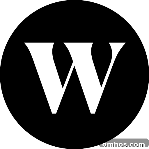 Black circle with white W.