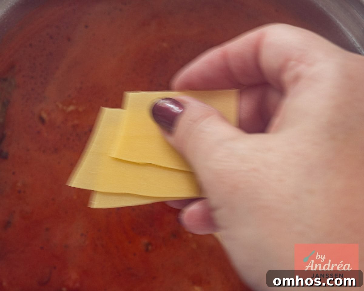 One-Pot Lasagna Soup Recipe for Cozy Weeknights 6 Put in broken lasagne sheets.