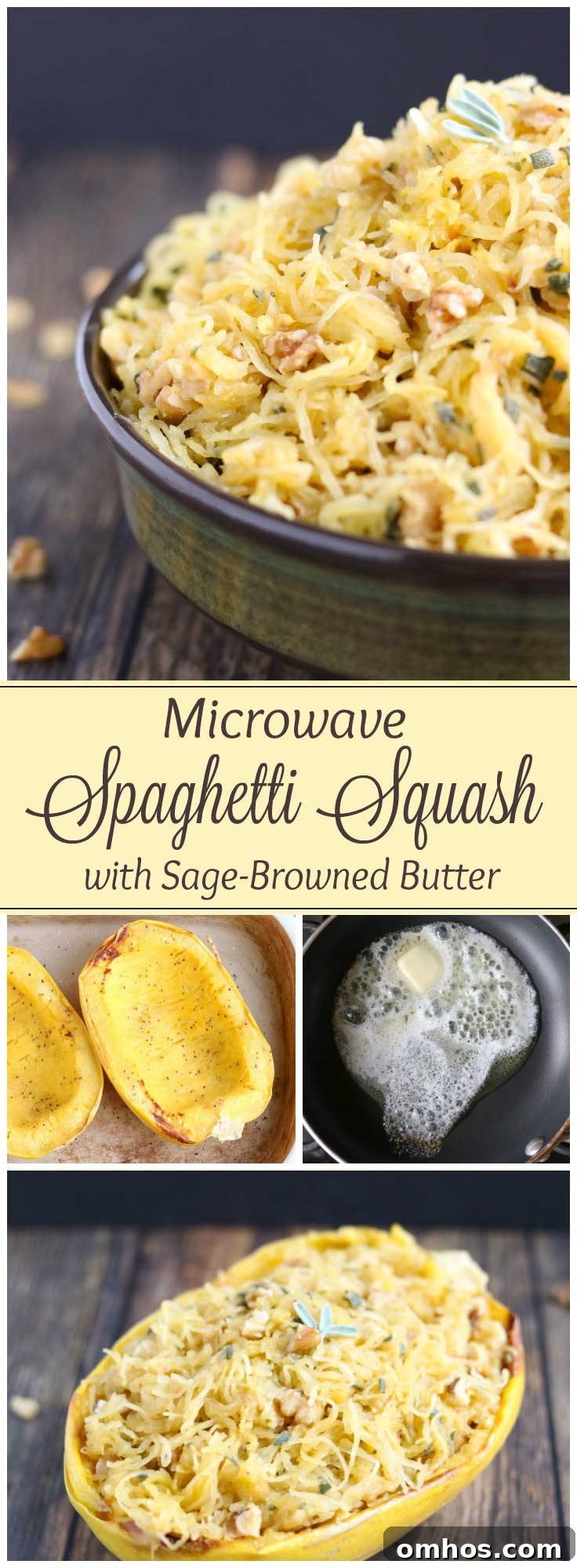 Microwave Spaghetti Squash collage Microwave Spaghetti Squash collage
