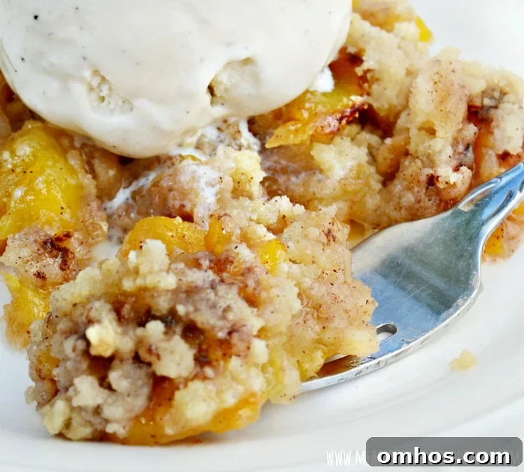 Homemade Fresh Peach Crisp Recipe with Oat Crumble 9 easy-homemade-fresh-peach-crisp