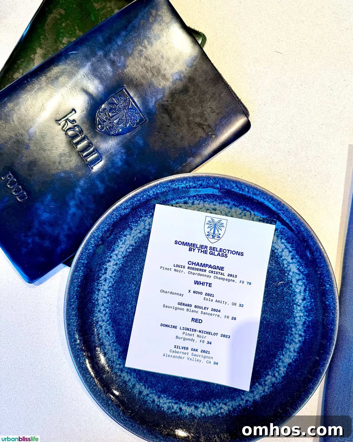 menus at Kann restaurant in Portland, Oregon.