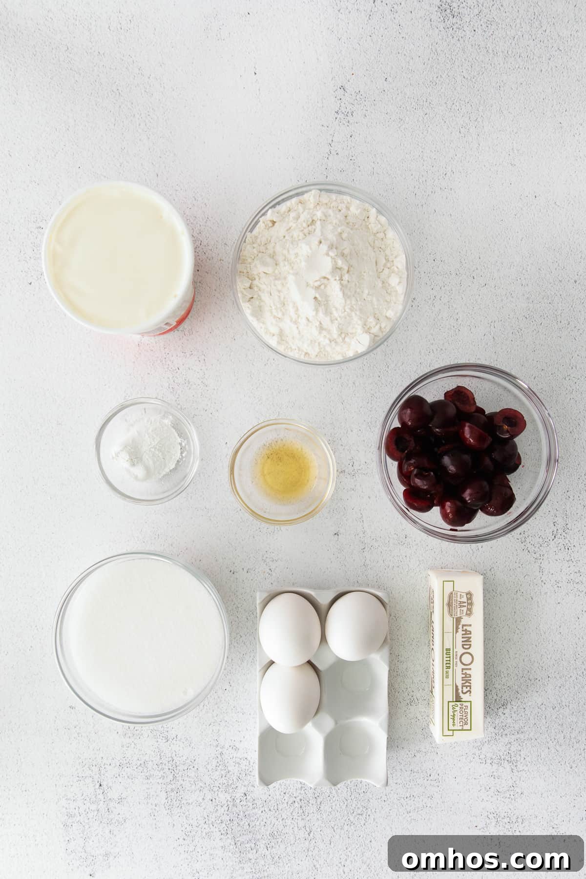 Ricotta cake ingredients.