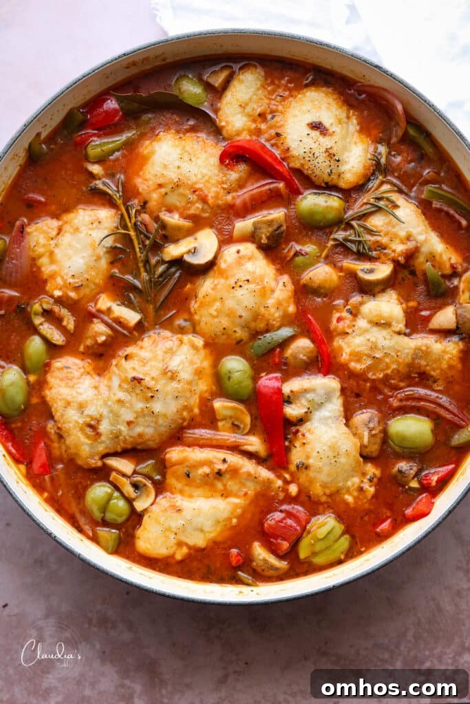 Weeknight Boneless Chicken Cacciatore Recipe 2 braiser with boneless chicken cacciatore