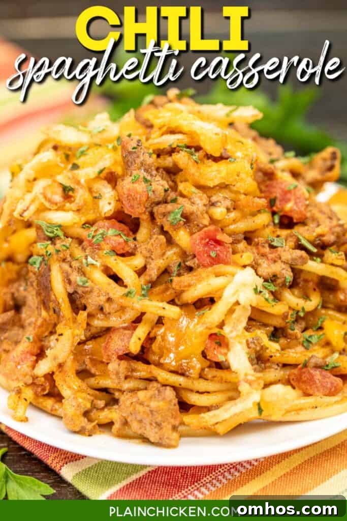 plate of spaghetti with text overlay