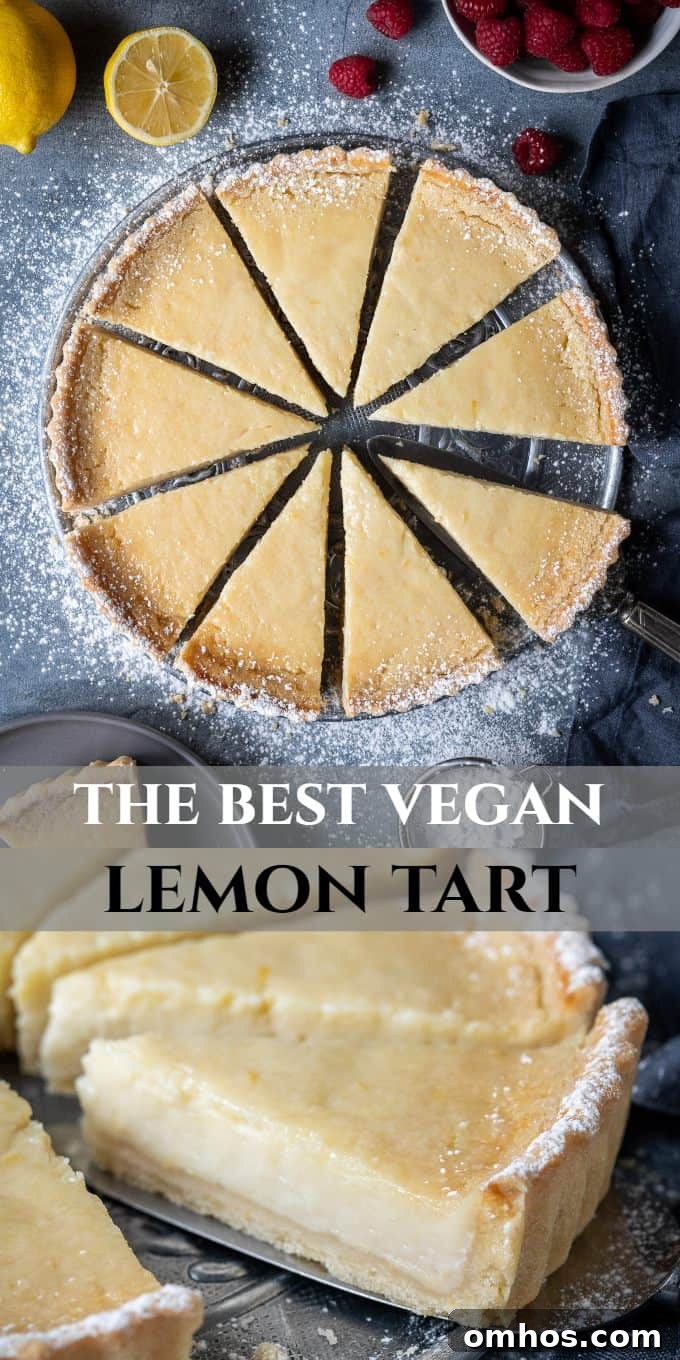 Vegan lemon tart - pin for later pinterest image