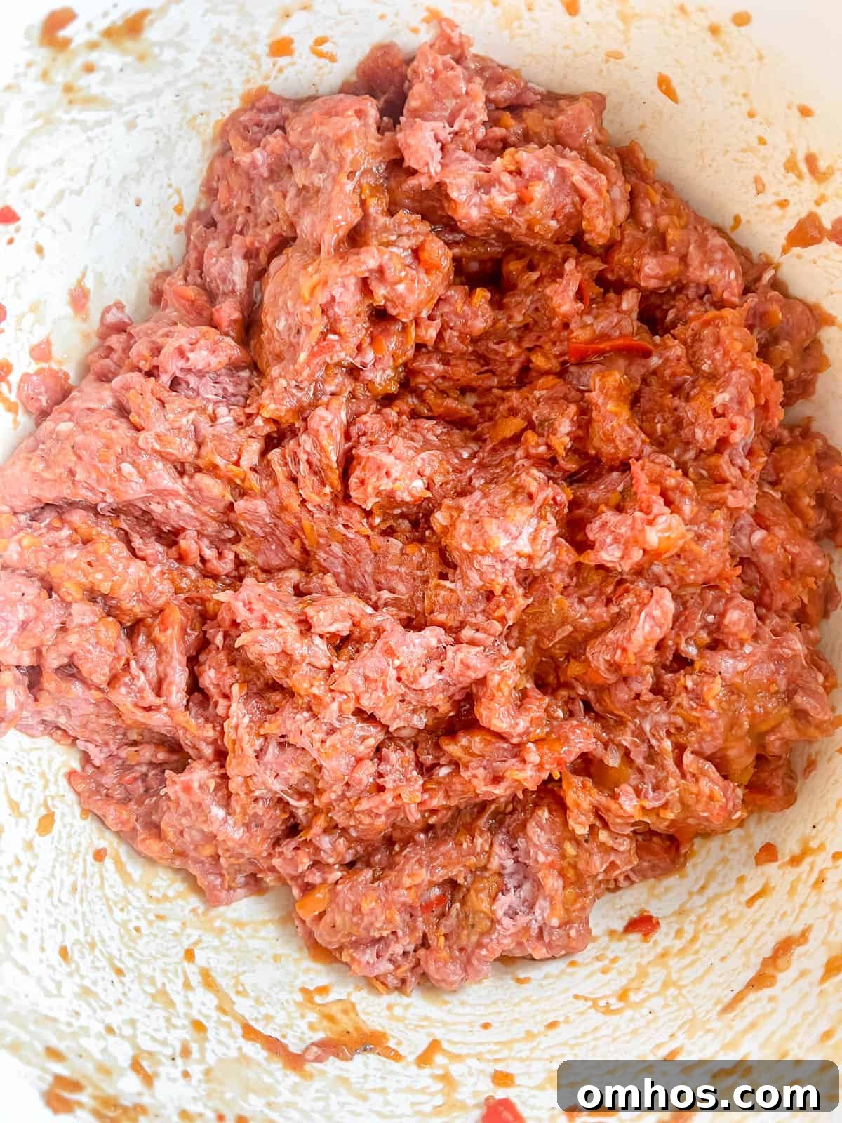Flavorful Paleo Meatloaf Recipe: Dairy Free, Gluten Free 8 Paleo meatloaf mixture before cooking.