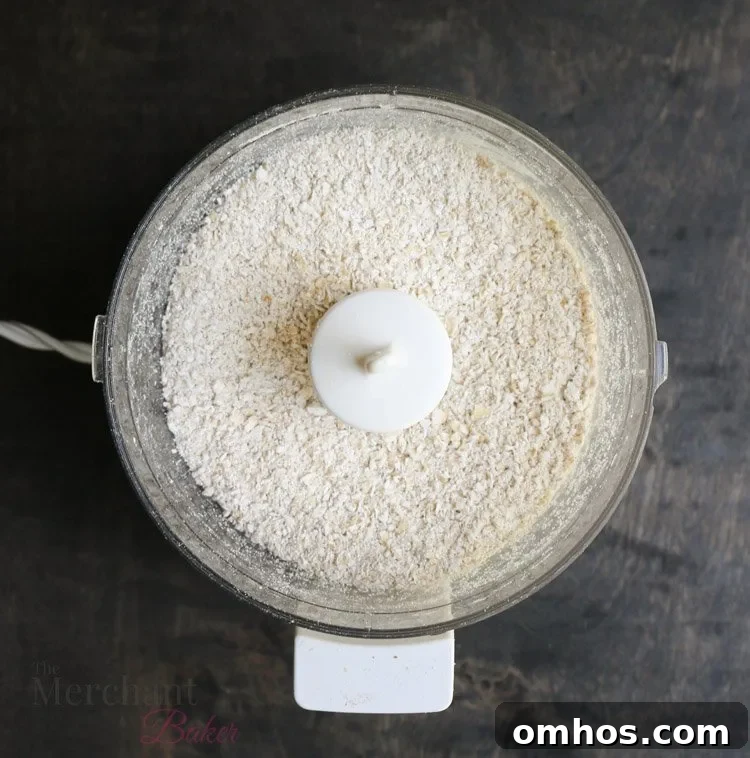 Ground oats in a food processor
