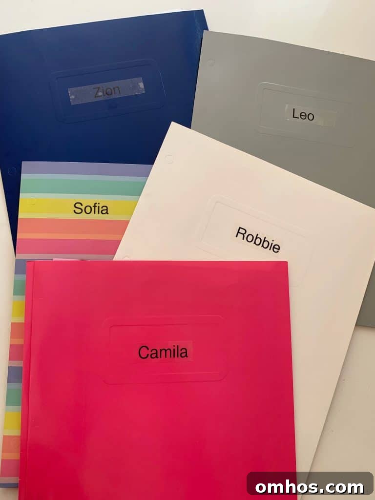 labeled folders
