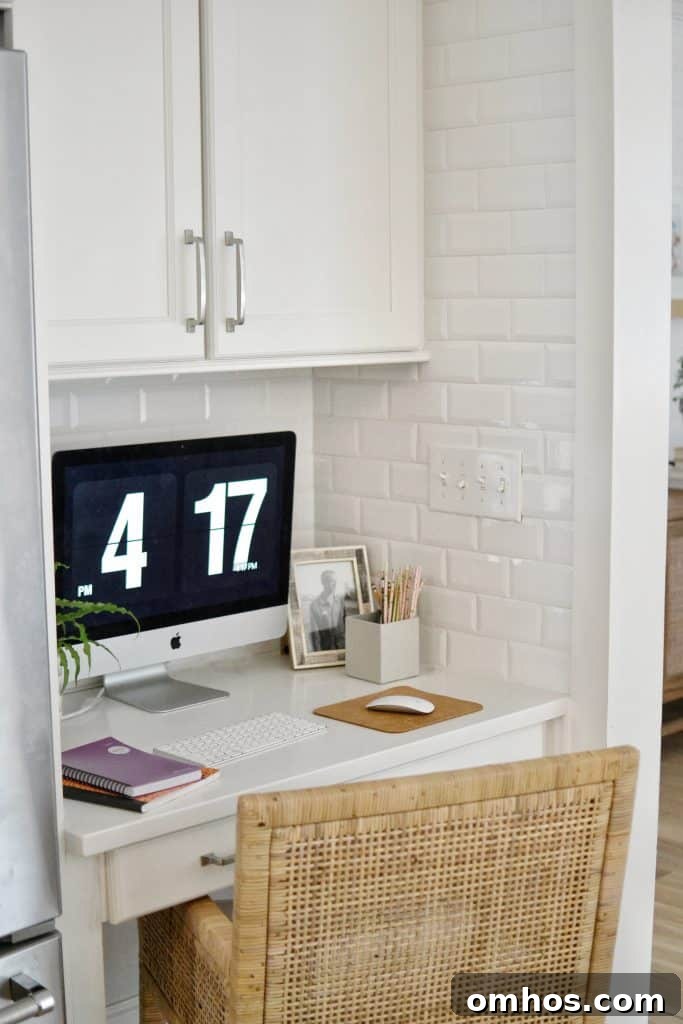 organized homework station / kitchen desk