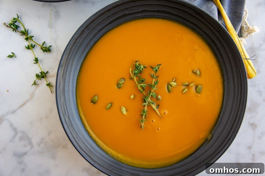 Roasted Honeynut Squash Soup Recipe 2 a bowl of honeynut squash soup