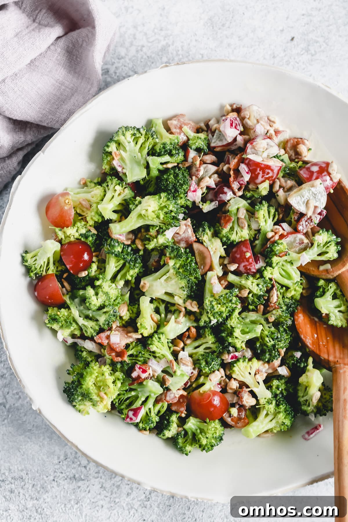 bowl of fresh broccoli salad