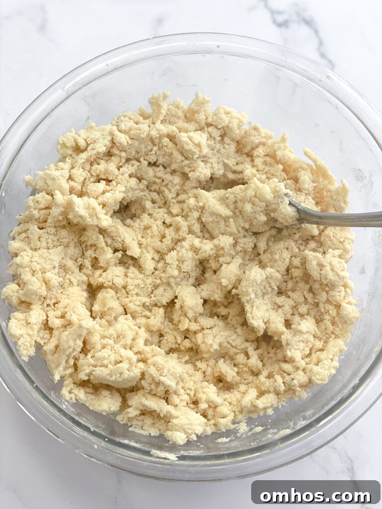 How to Make a Flaky, Buttery Pie Crust 6 mixing dough with fork