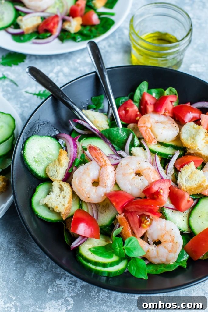 Shrimp Spinach Salad Bowls with Dressing