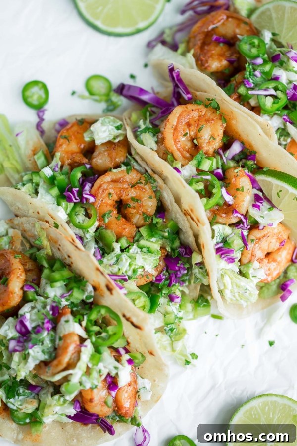 Cilantro Lime Shrimp Soft Tacos