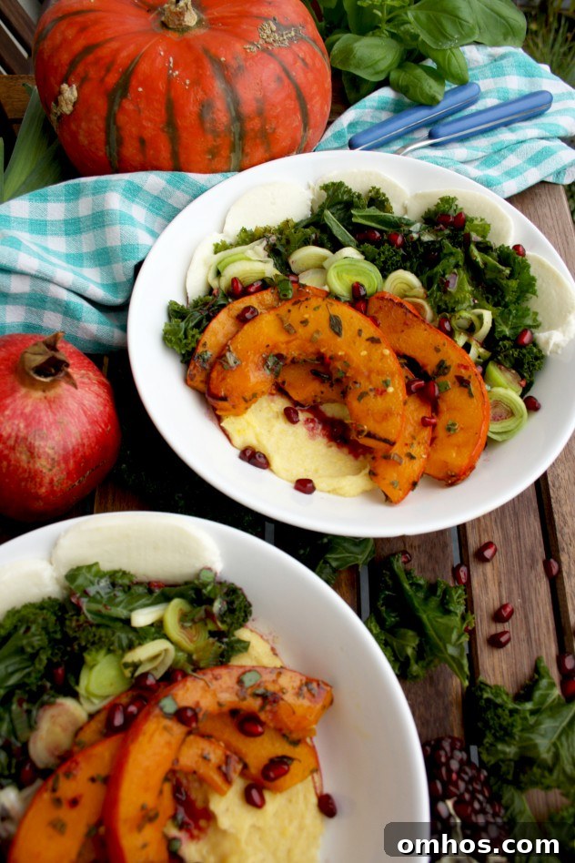 Pumpkin and Kale with Creamy Polenta