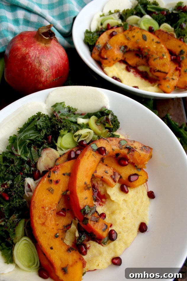 Pumpkin and Kale with Creamy Polenta