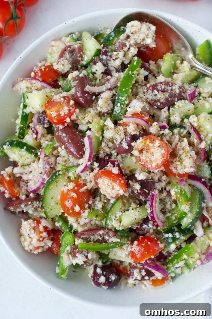 Greek Salad with Cauliflower Rice