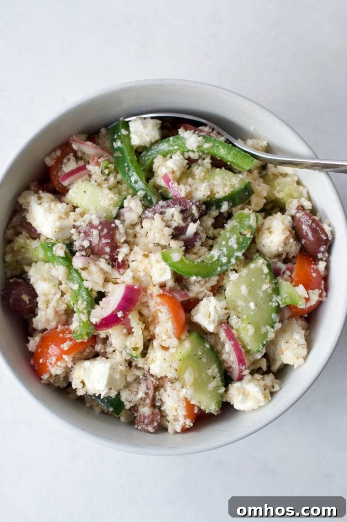 Greek Salad with Cauliflower Rice 