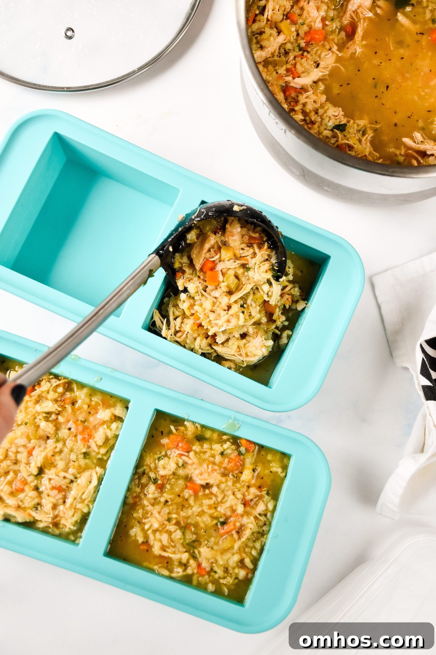 freezing the instant pot ginger chicken & rice soup in my 2 cup souper cube trays.
