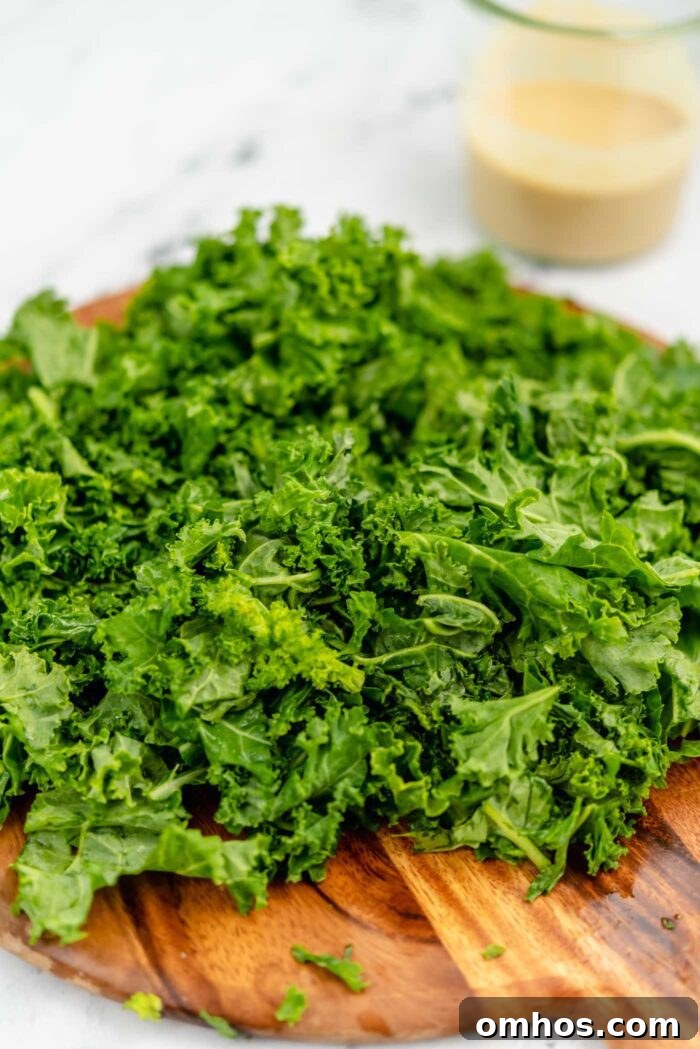 Chopped kale on a cutting board.