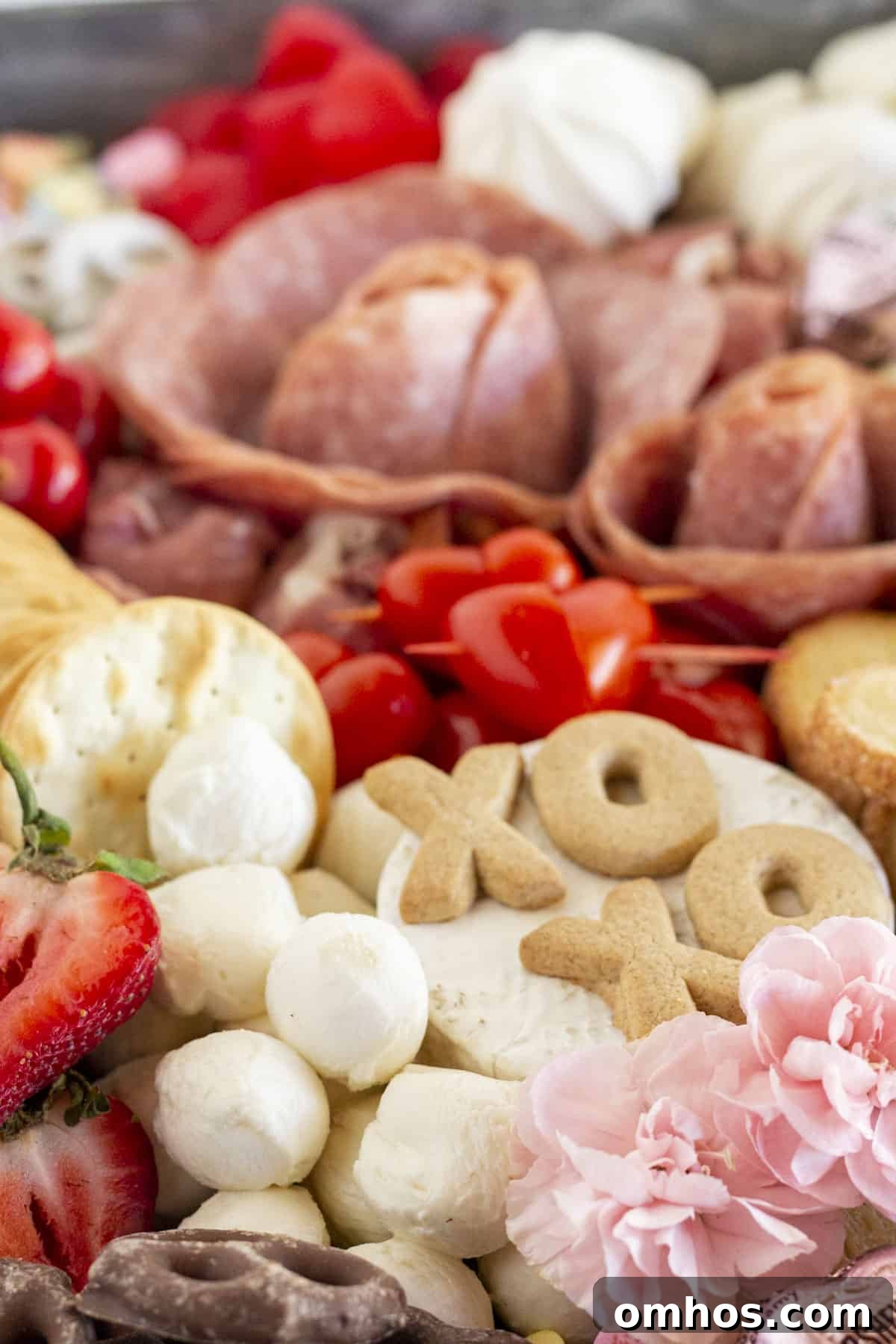 Looking at a Valentine's Day Charcuterie Board.