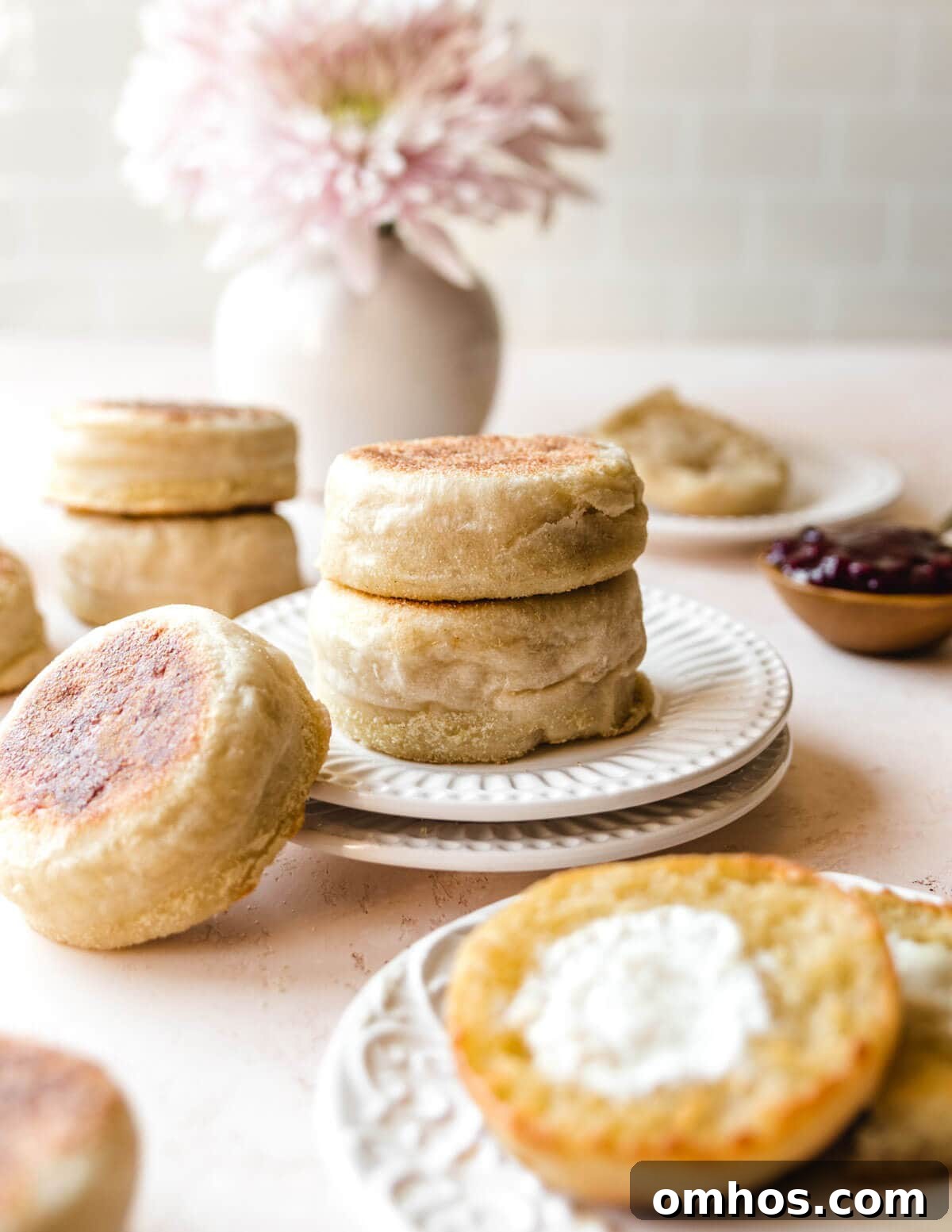 Serve homemade English muffins for mothers day brunch.