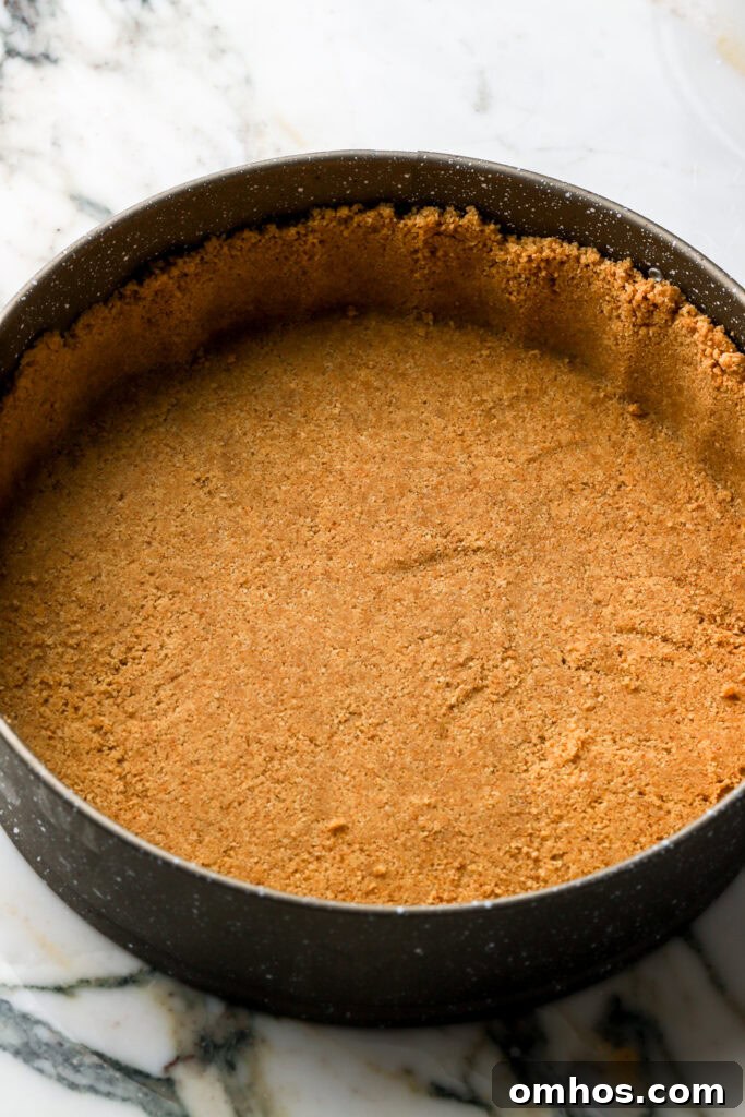 graham cracker crust pressed into pan